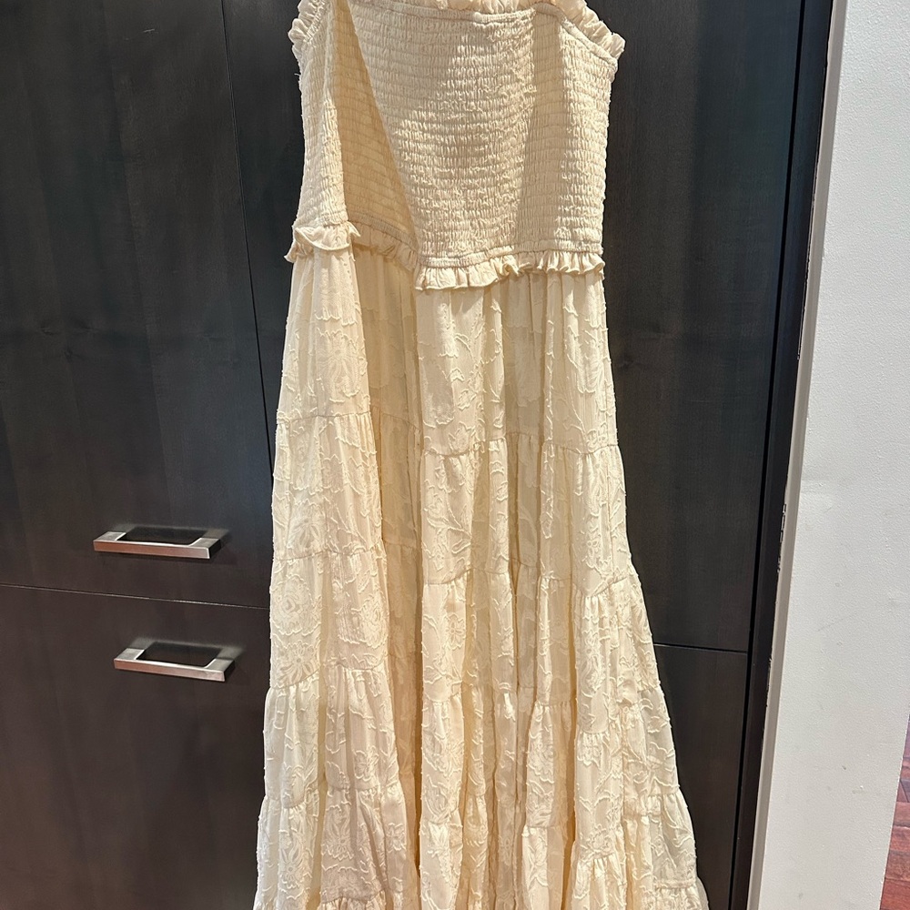 Aqua Cream Maxi Dress